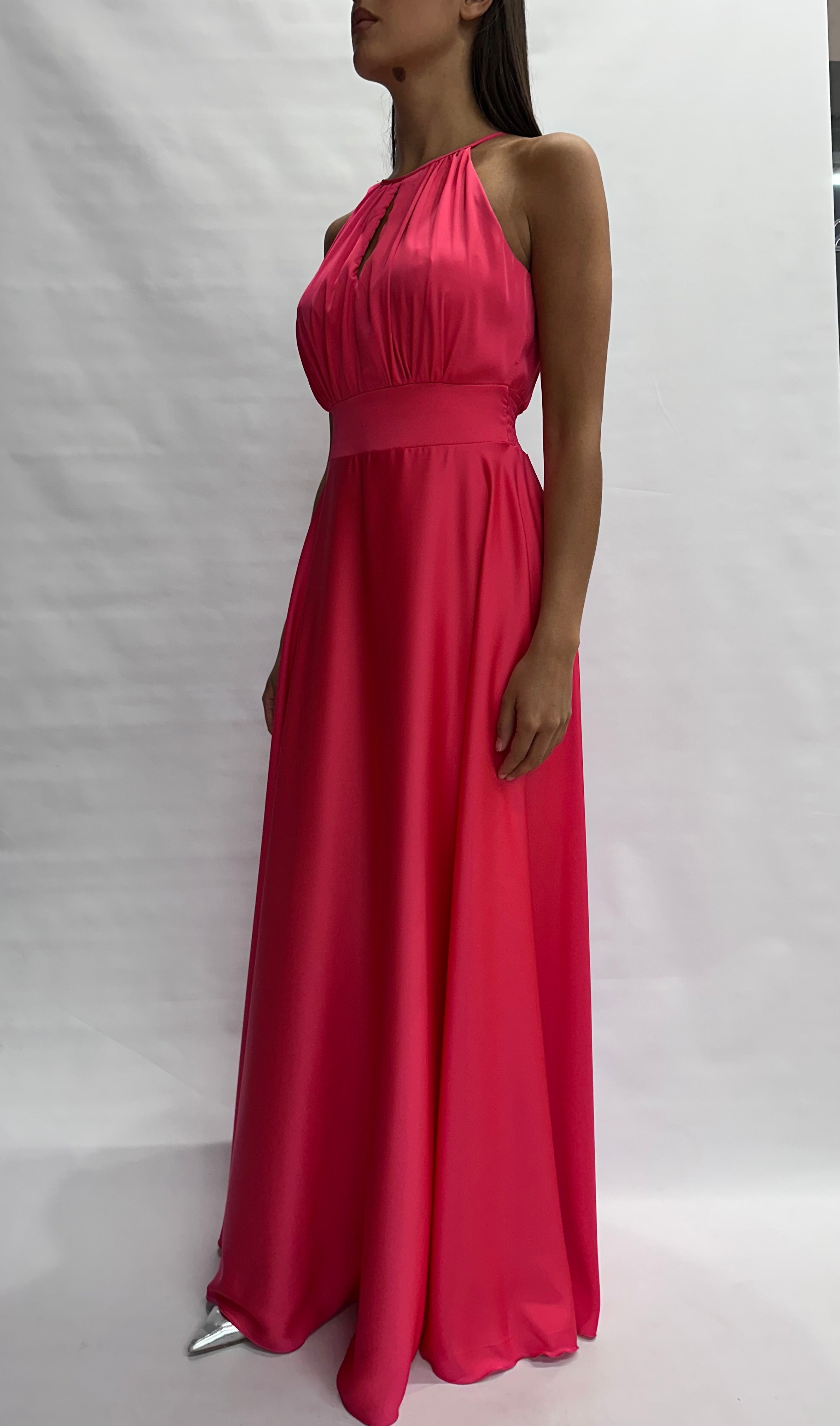 Abito RINASCIMENTO lungo in raso, con scollo all'americana - COD: CFC0129611003