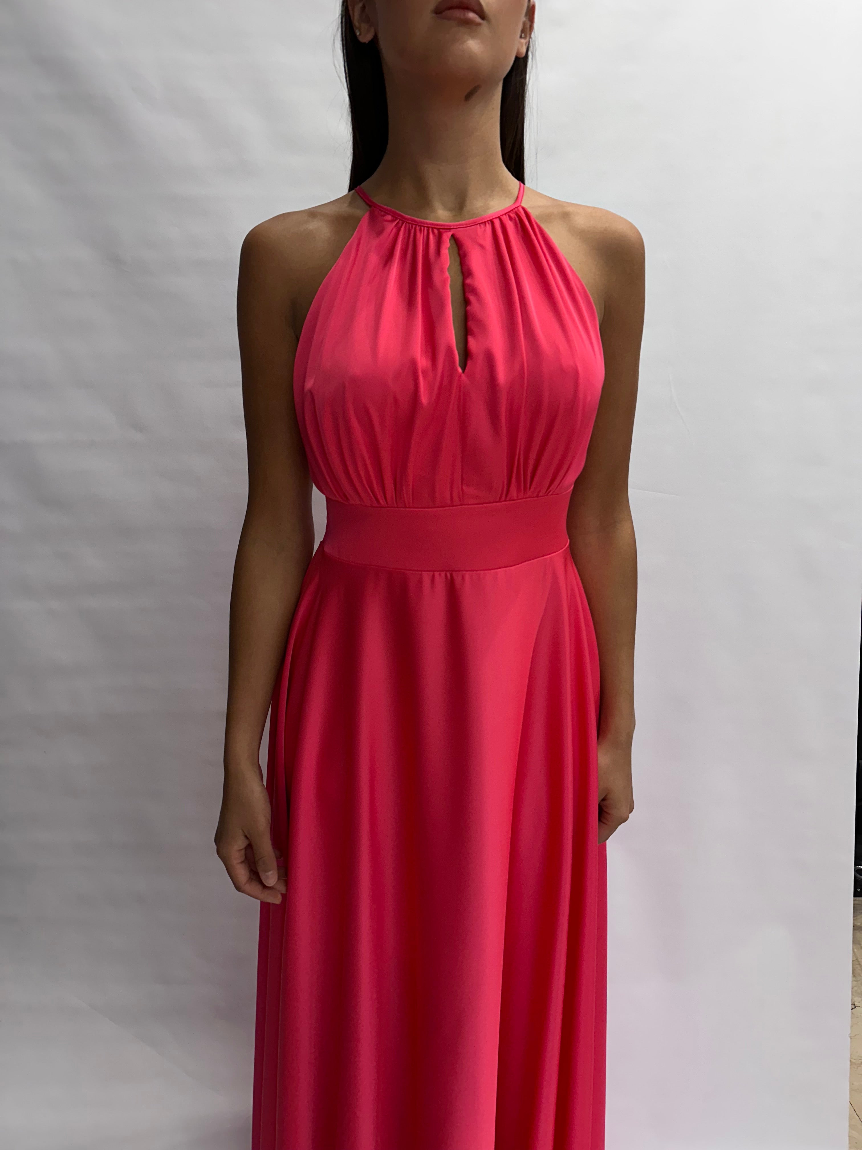 Abito RINASCIMENTO lungo in raso, con scollo all'americana - COD: CFC0129611003