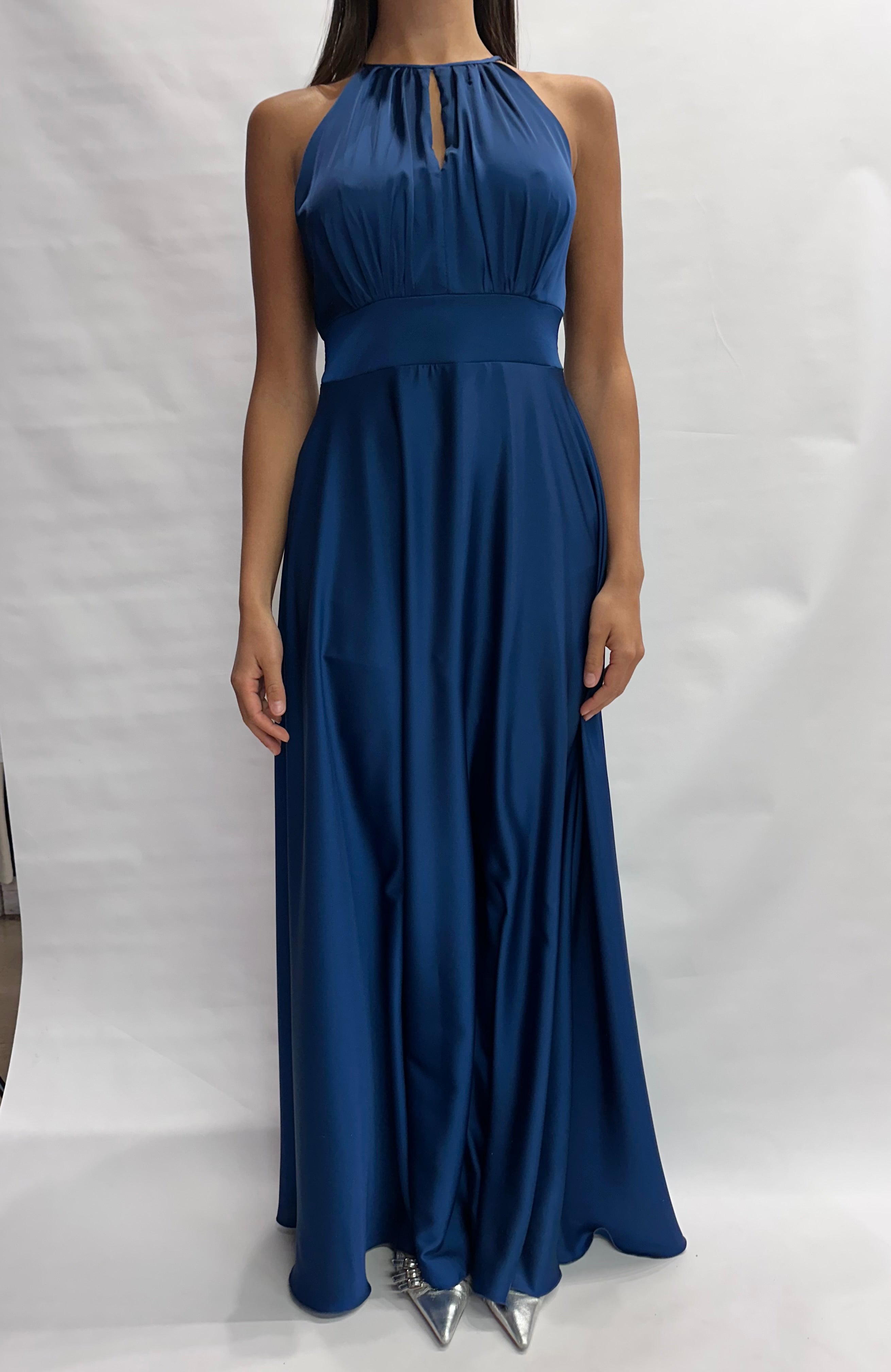 Abito RINASCIMENTO lungo in raso, con scollo all'americana - COD: CFC0129611003