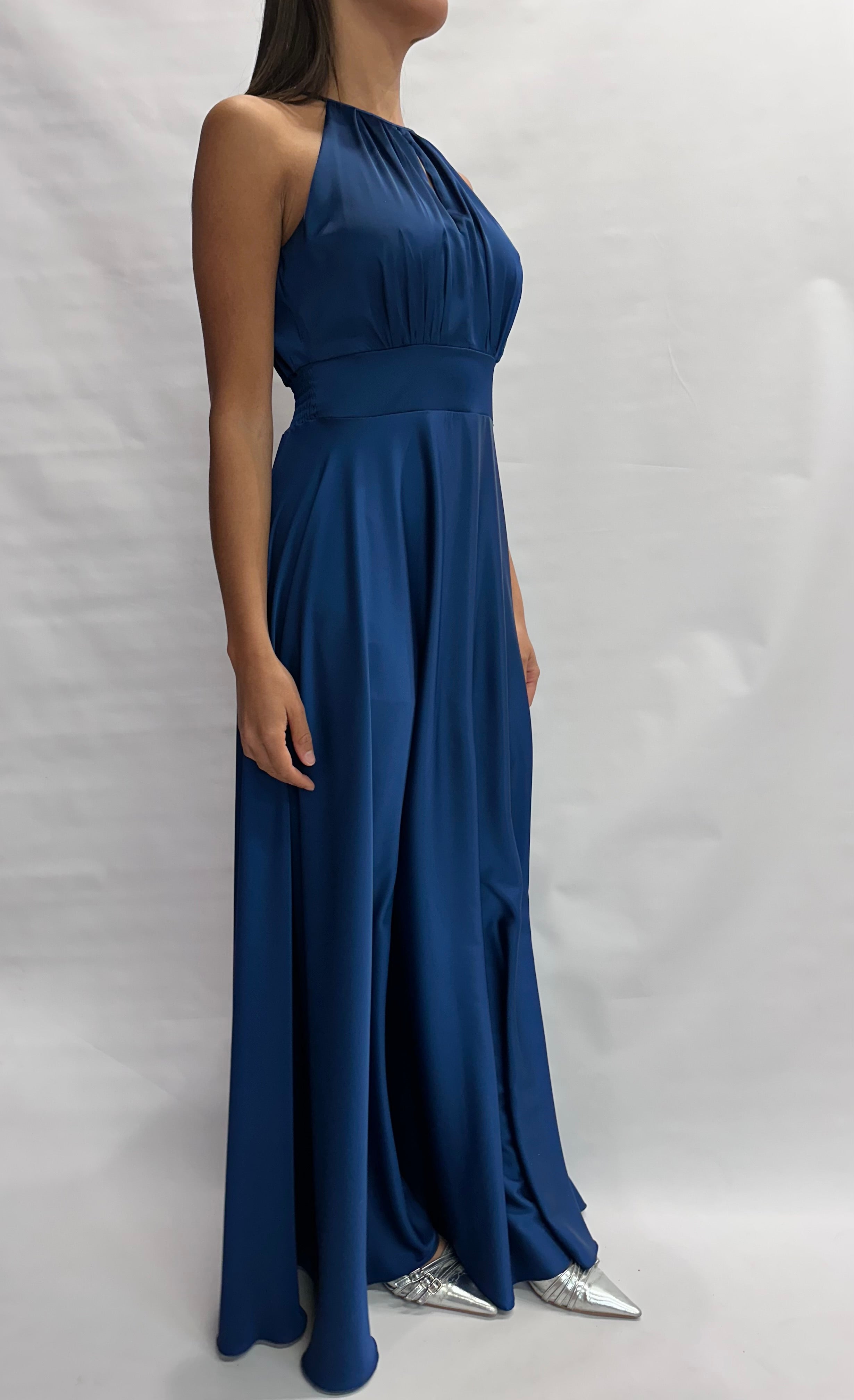 Abito RINASCIMENTO lungo in raso, con scollo all'americana - COD: CFC0129611003