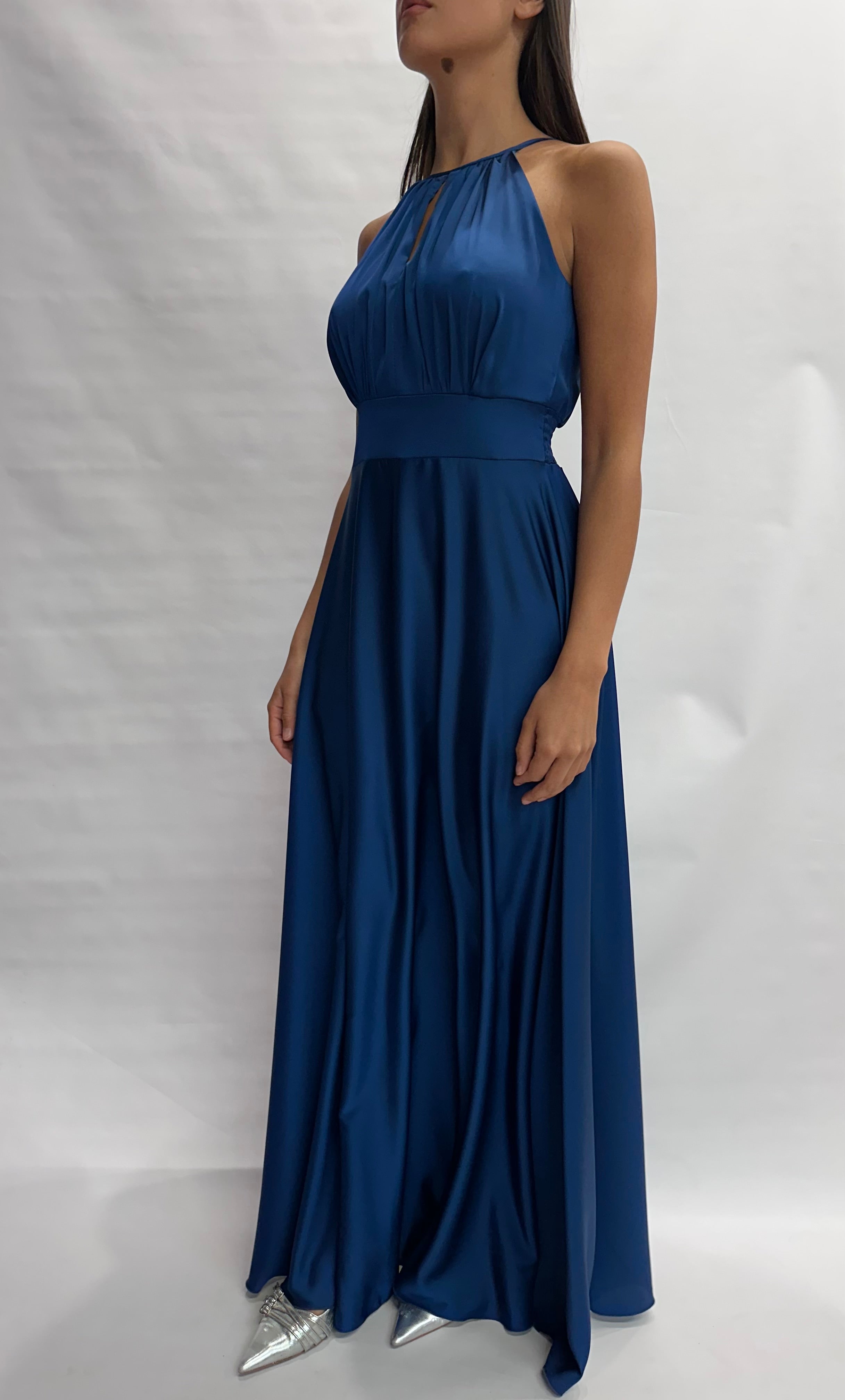 Abito RINASCIMENTO lungo in raso, con scollo all'americana - COD: CFC0129611003