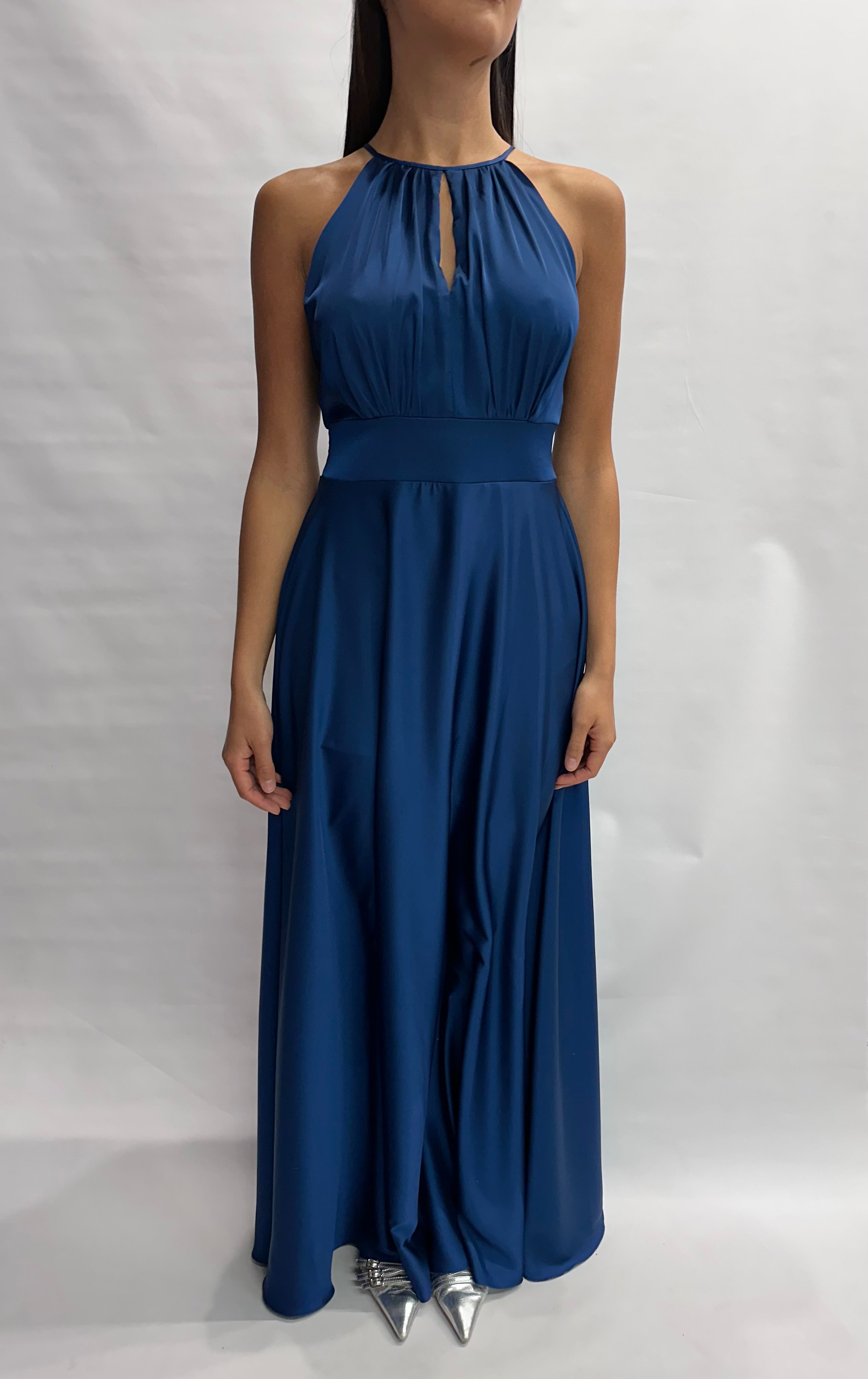 Abito RINASCIMENTO lungo in raso, con scollo all'americana - COD: CFC0129611003