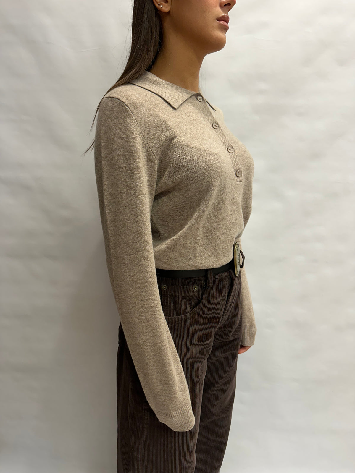 Polo TENSIONE IN 100% Lana a manica lunga - COD: WL1028