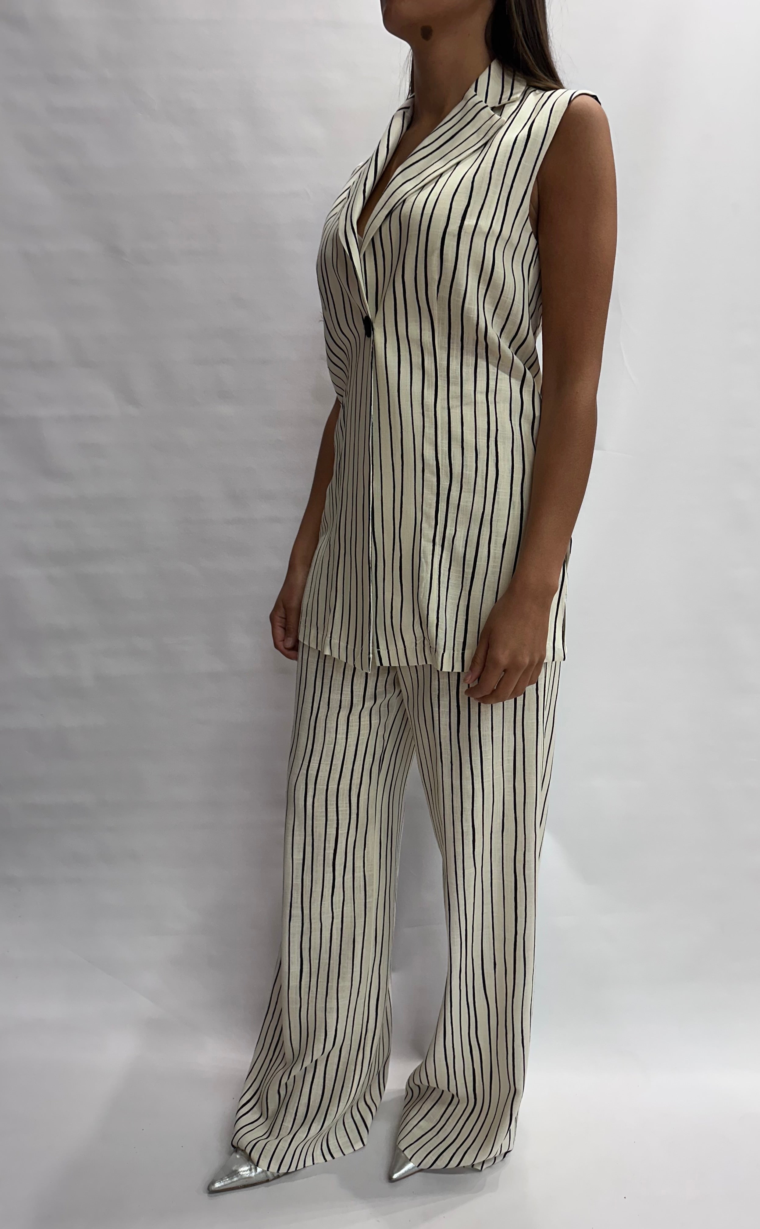 Tailleur RINASCIMENTO gessato composto da pantalone e gilet , COD: CFC0128872003 E CFC0128924003