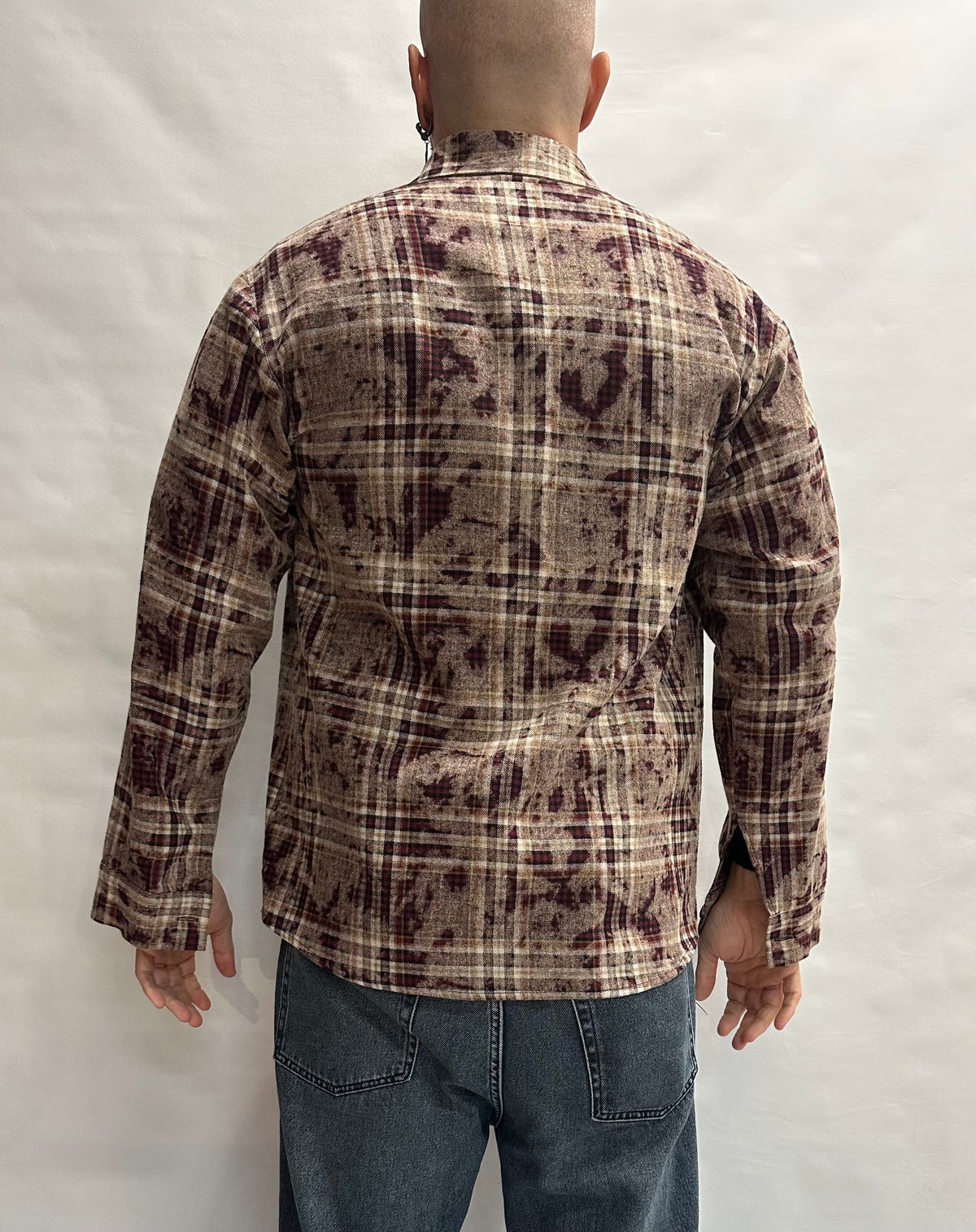 Camicia IMPERIAL 100% Cotone con trama scozzese ed effetto slavato, bottoni neri a contrasto - Cod: C5441C5031