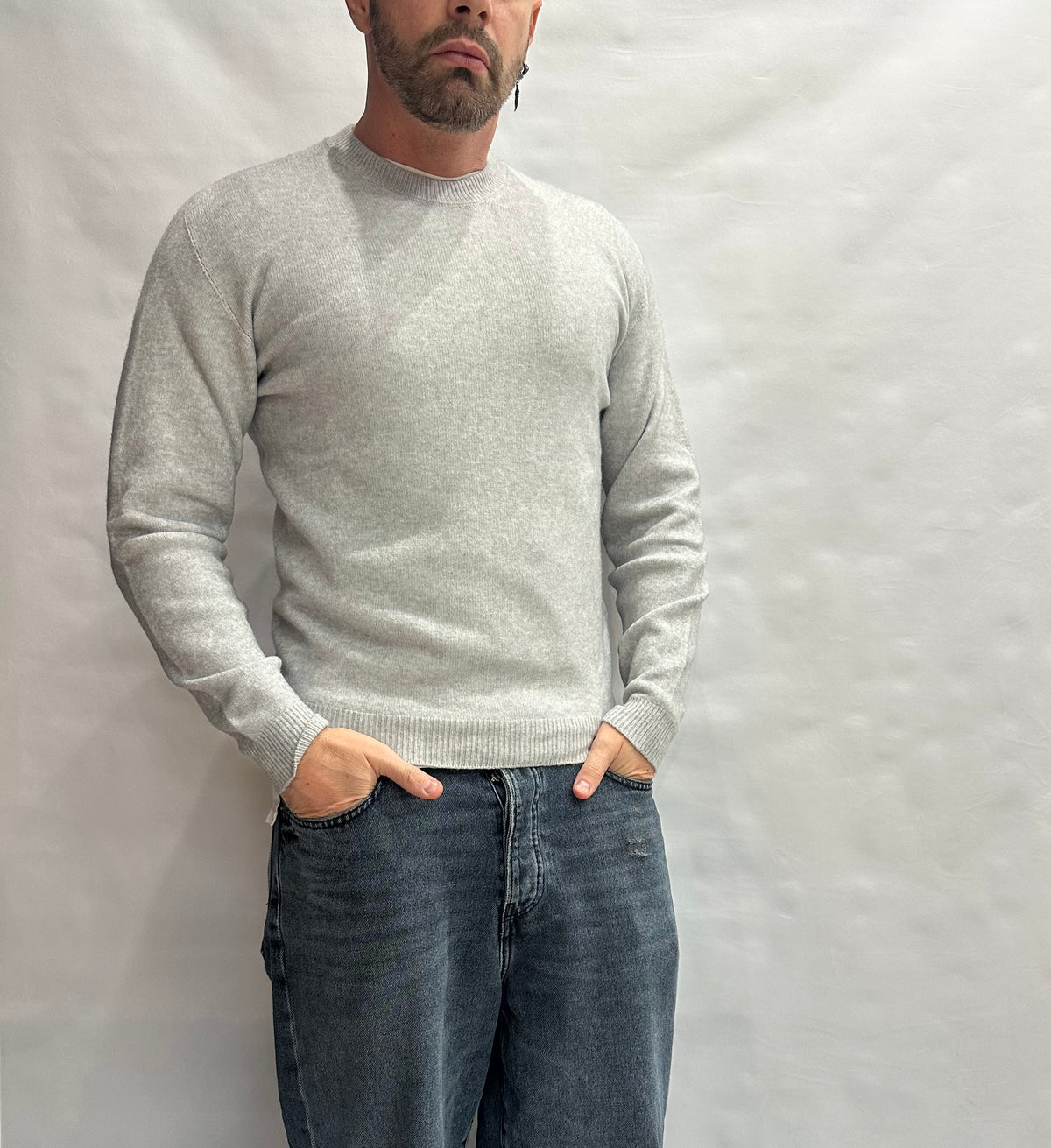 Maglione XAGON MAN girocollo, liscio e morbido al tatto, vestibilità asciutta elasticizzata, Cod: 248GR