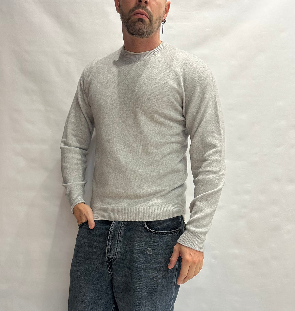Maglione XAGON MAN girocollo, liscio e morbido al tatto, vestibilità asciutta elasticizzata, Cod: 248GR