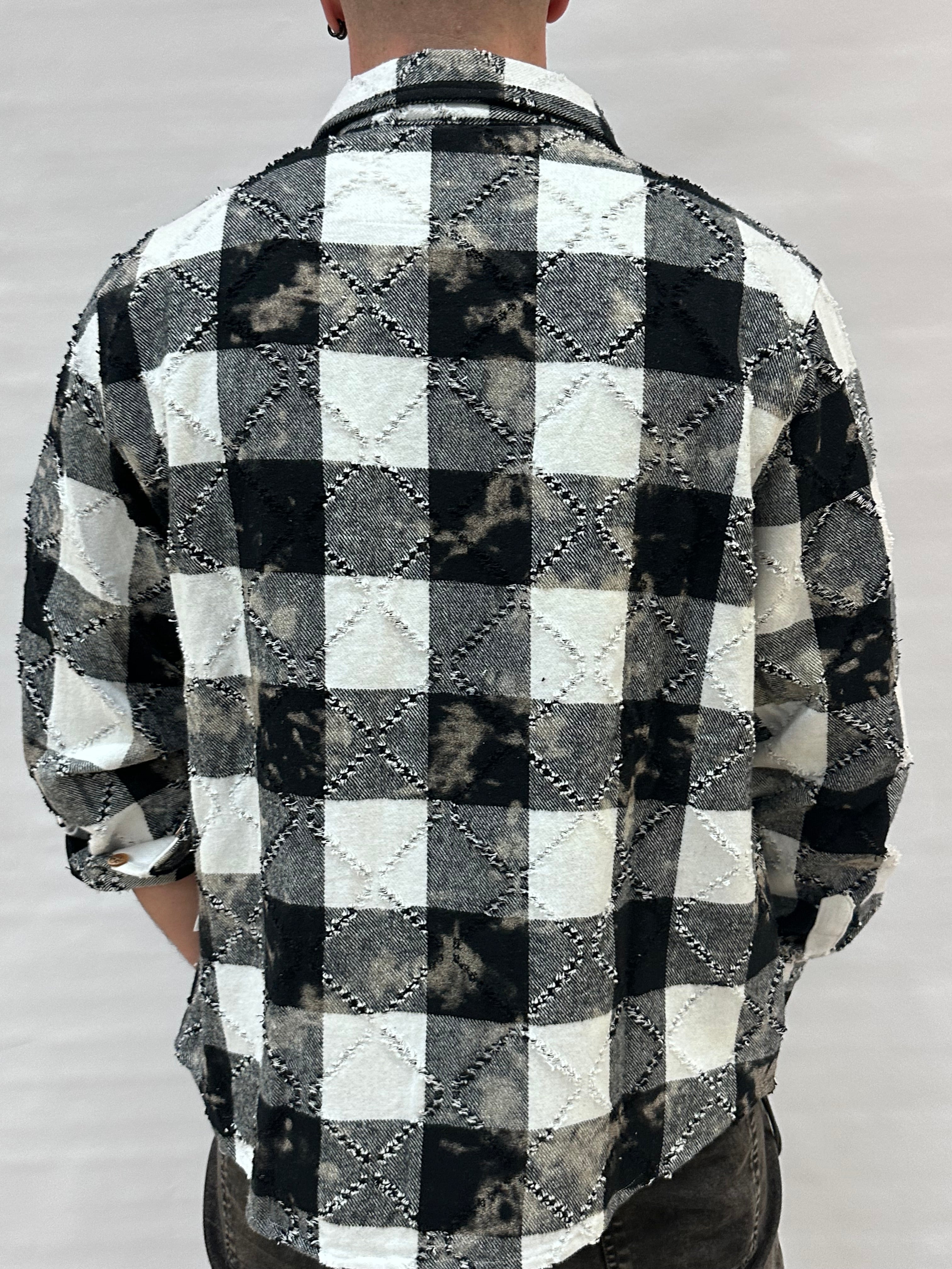 Camiciona BERNA trama a quadri con rotture - Cod: 25227830