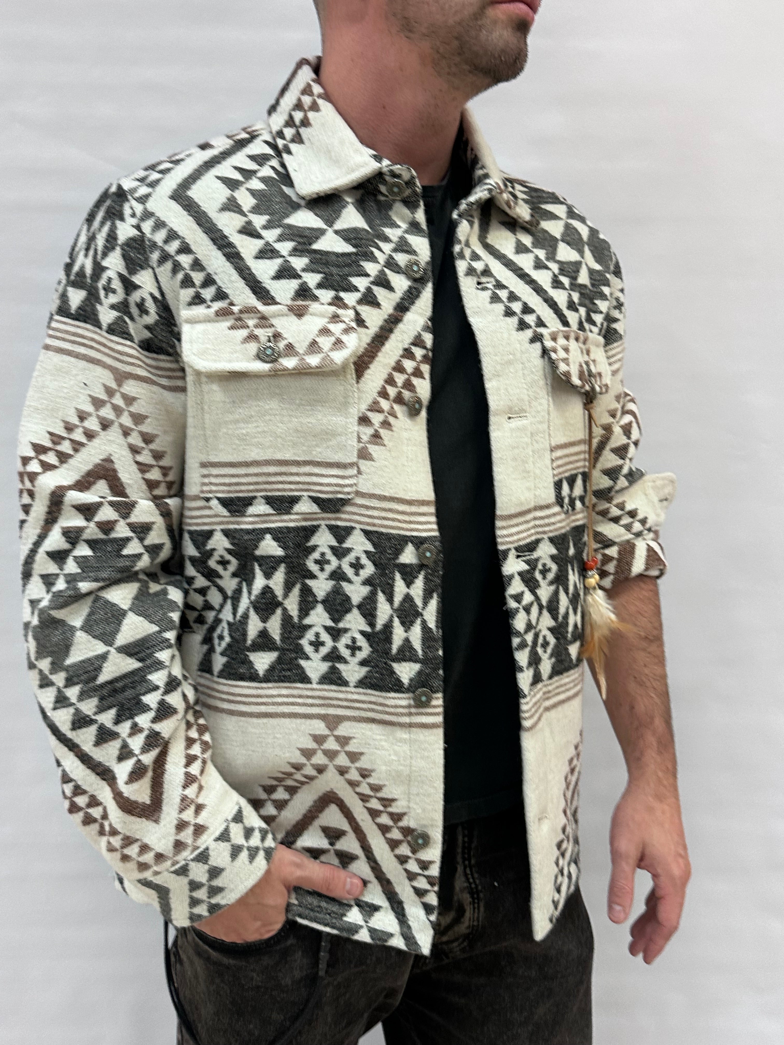 Camiciona/Sahariana BERNA con trama azteca - Cod: 25229030