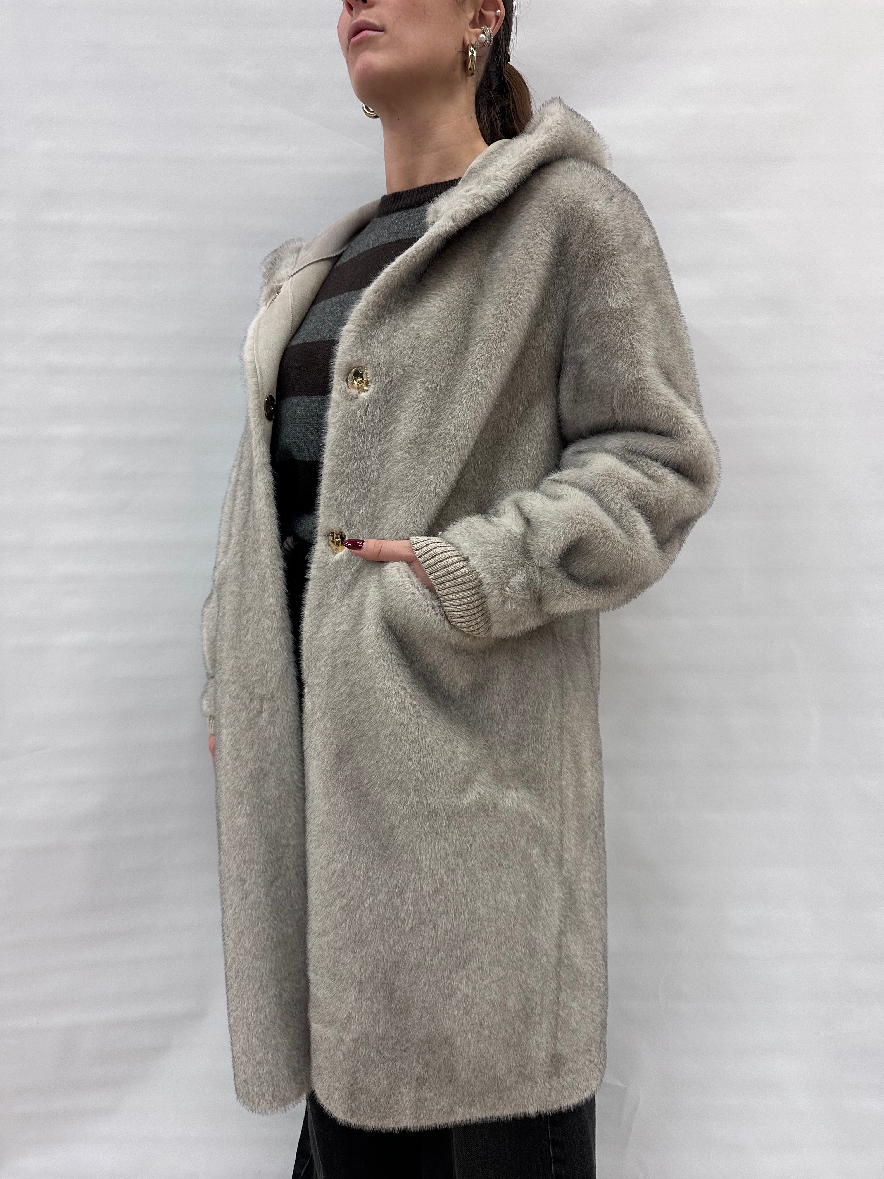 Cappotto RINASCIMENTO stile pelliccia ecologica lunga - COD: CFC0122225003