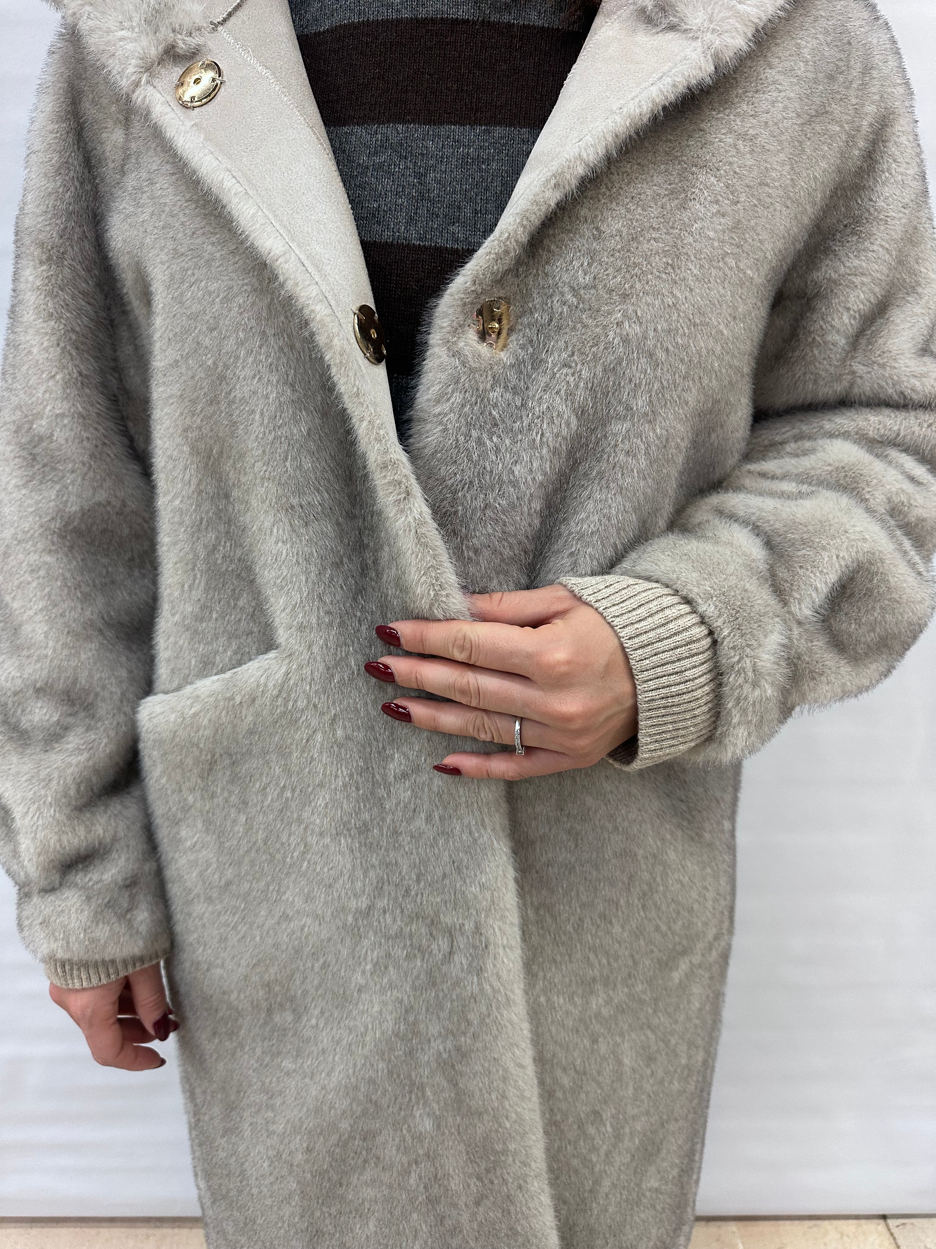 Cappotto RINASCIMENTO stile pelliccia ecologica lunga - COD: CFC0122225003